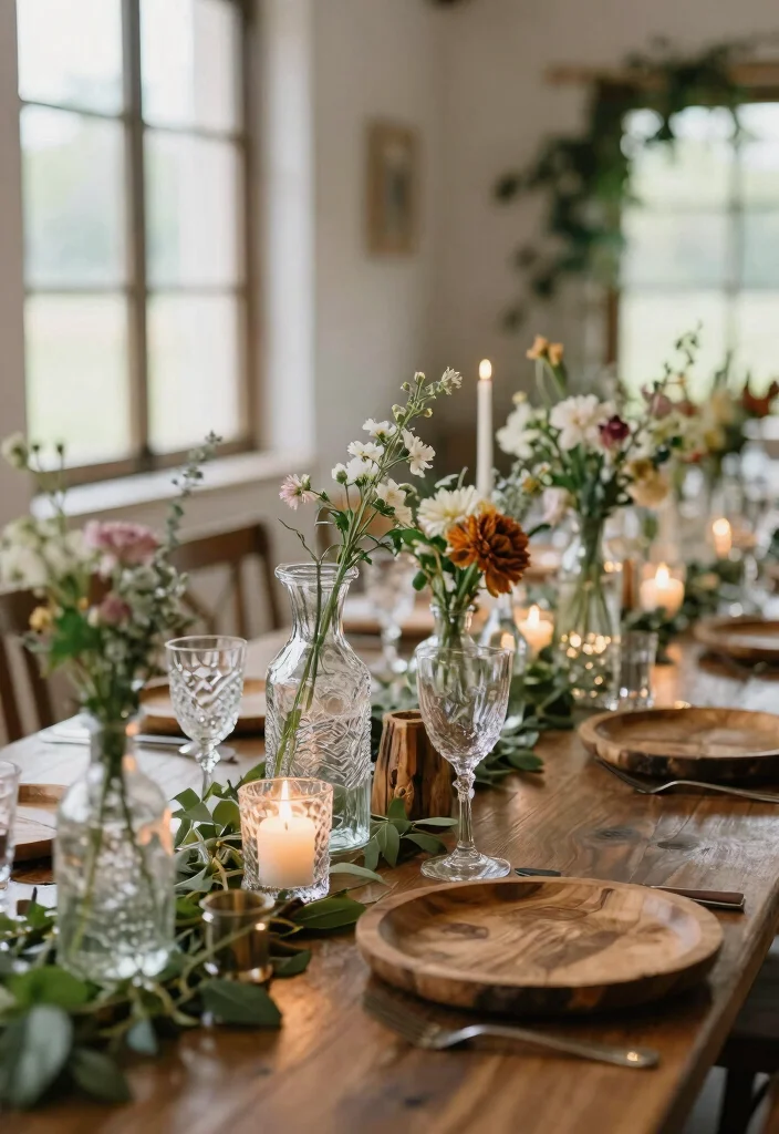 12 Head Table Wedding Decoration Ideas That Look Elegant in Photos 15 12 Head Table Wedding Decoration Ideas That Look Elegant in Photos 5. Recycled Glass and Wood Accents 0
