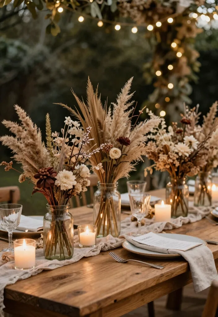 12 Head Table Wedding Decoration Ideas That Look Elegant in Photos 26 12 Head Table Wedding Decoration Ideas That Look Elegant in Photos 6. Dried Floral Arrangements 0