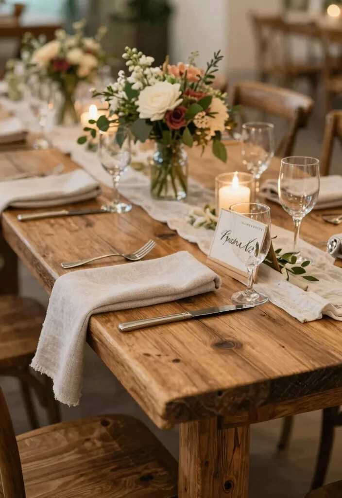 12 Head Table Wedding Decoration Ideas That Look Elegant in Photos 38 12 Head Table Wedding Decoration Ideas That Look Elegant in Photos 8. Wooden Table Settings 0