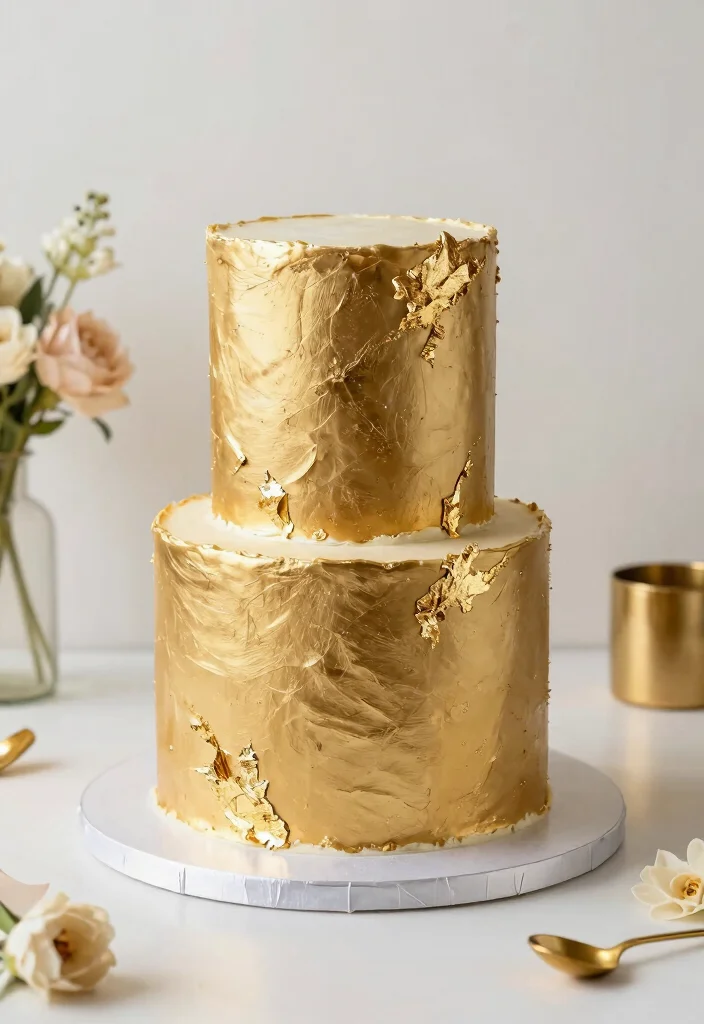 12 Luxury Wedding Cake Ideas for a Sophisticated Celebration 51 12 Luxury Wedding Cake Ideas for a Sophisticated Celebration 11. Luxe Gold Leaf Cake 0