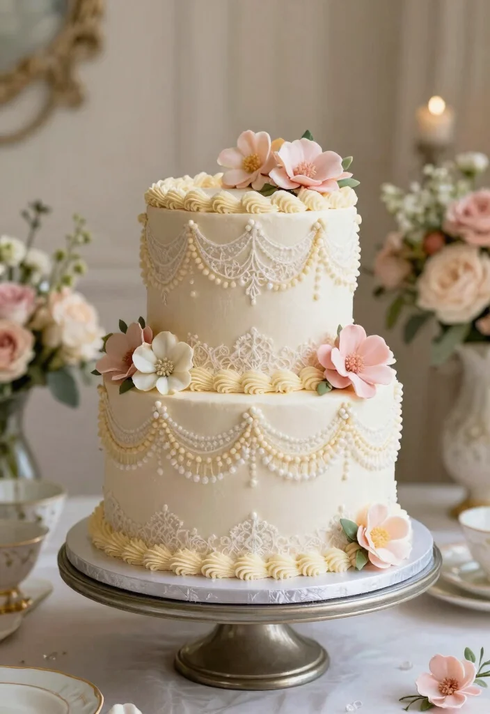 12 Luxury Wedding Cake Ideas for a Sophisticated Celebration 52 12 Luxury Wedding Cake Ideas for a Sophisticated Celebration 12. Vintage Charm Cake 0