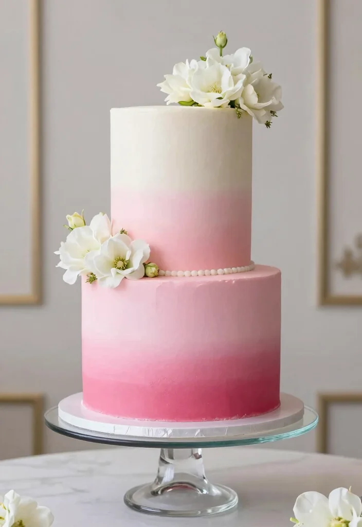 12 Minimalist Wedding Cake Ideas for Modern Couples 6 12 Minimalist Wedding Cake Ideas for Modern Couples 6. Ombre Effect 0