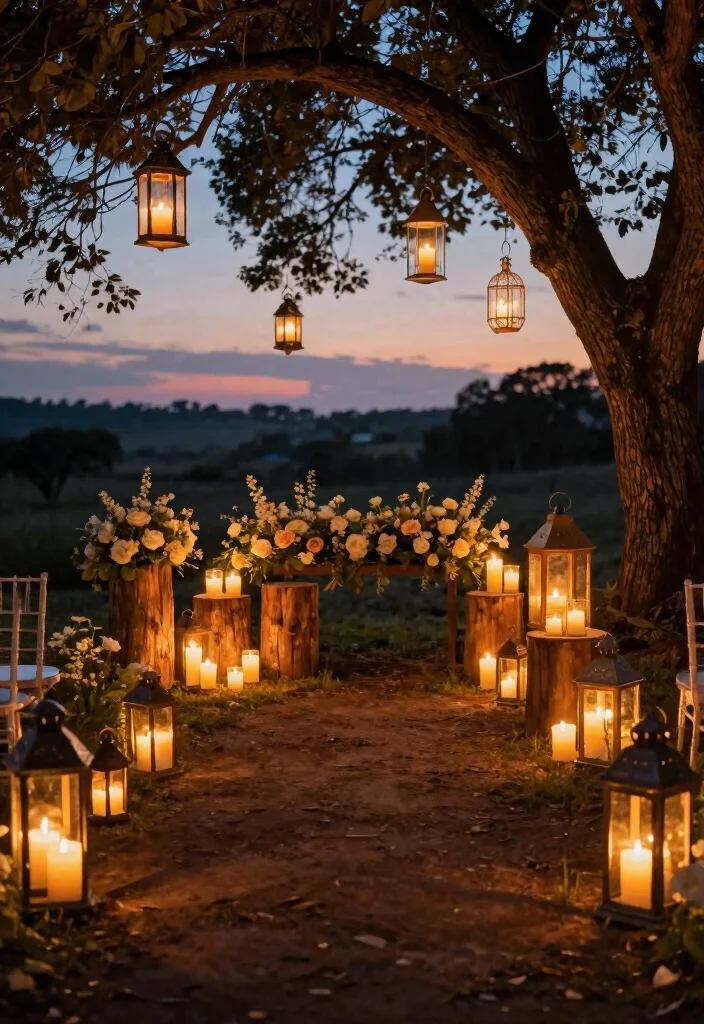 12 Outdoor Wedding Aisle Decoration Ideas for Nature Inspired Weddings 2. Lanterns and Candles 0