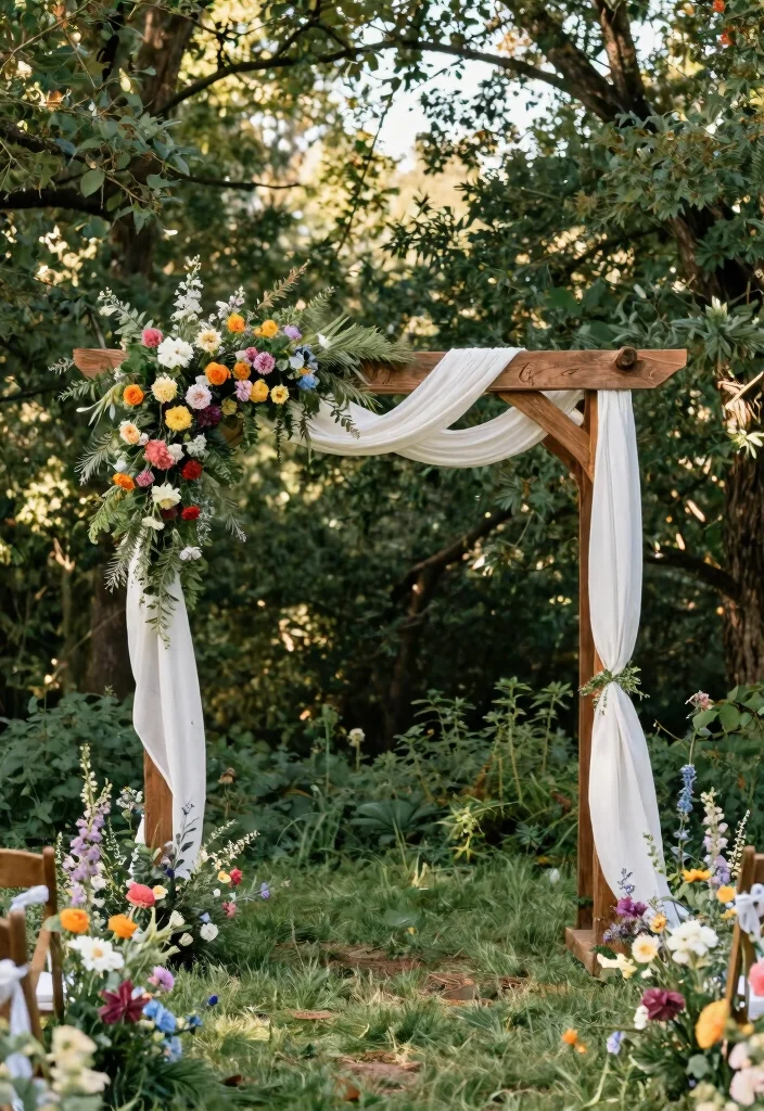 12 Outdoor Wedding Aisle Decoration Ideas for Nature Inspired Weddings 3. Rustic Wooden Arches 0
