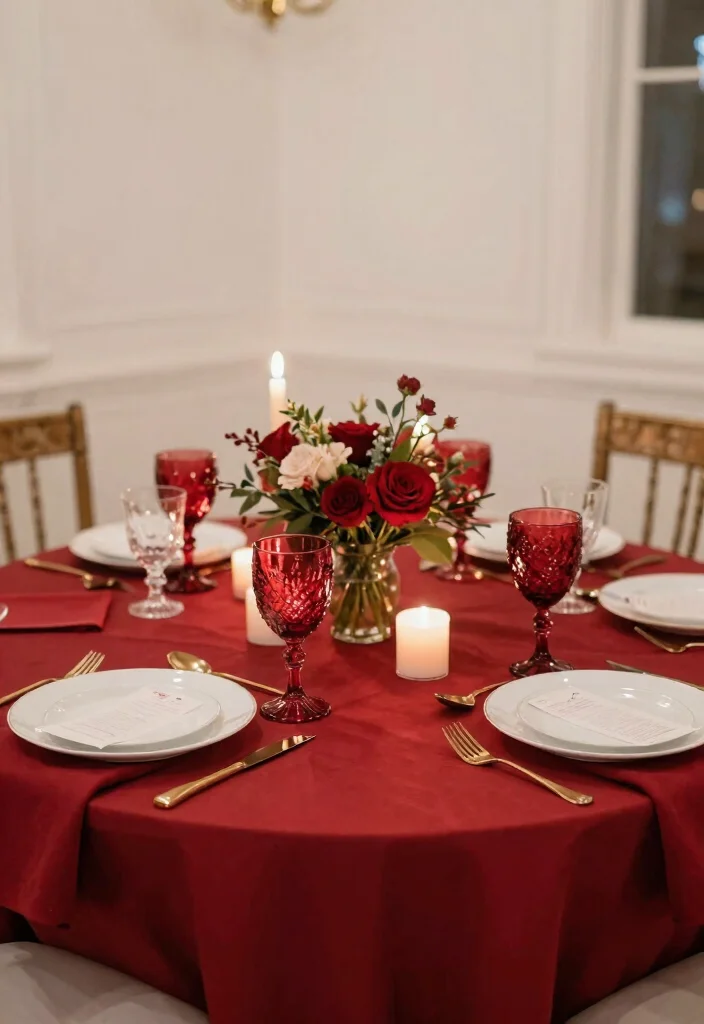 12 Red Wedding Decoration Ideas for Bold and Romantic Styles 2 12 Red Wedding Decoration Ideas for Bold and Romantic Styles 2. Romantic Red Table Settings 0