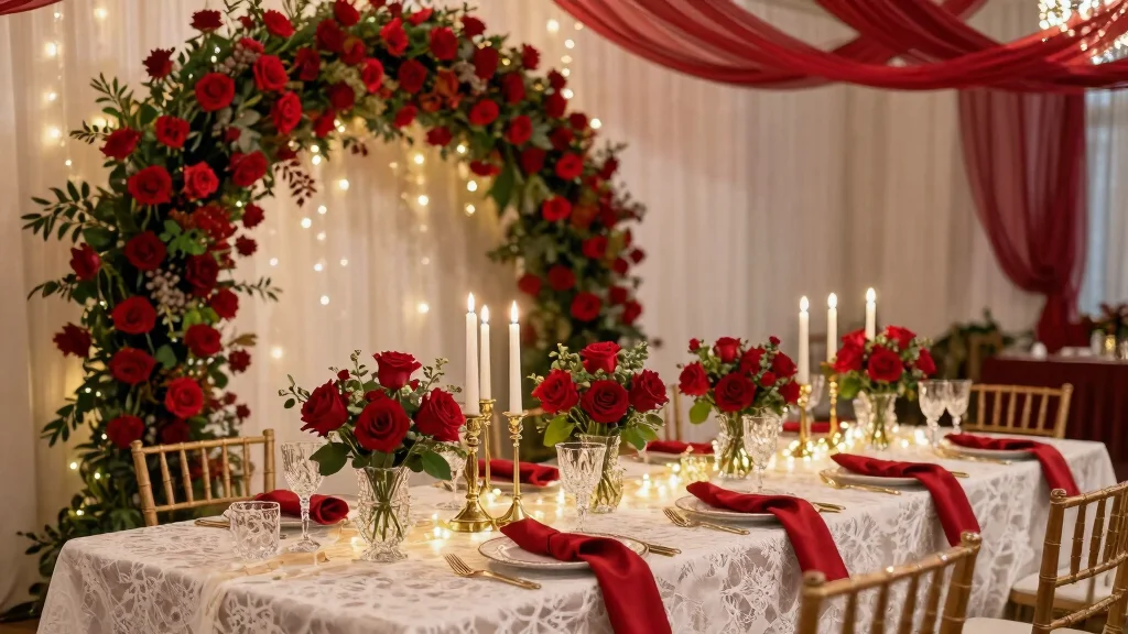 12 Red Wedding Decoration Ideas for Bold and Romantic Styles