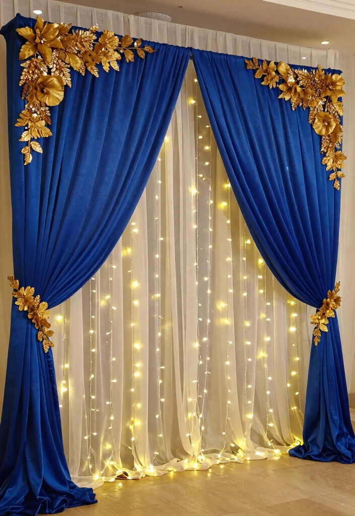 12 Royal Blue Wedding Decoration Ideas for Elegant Color Themes 5. Royal Blue Backdrops 0
