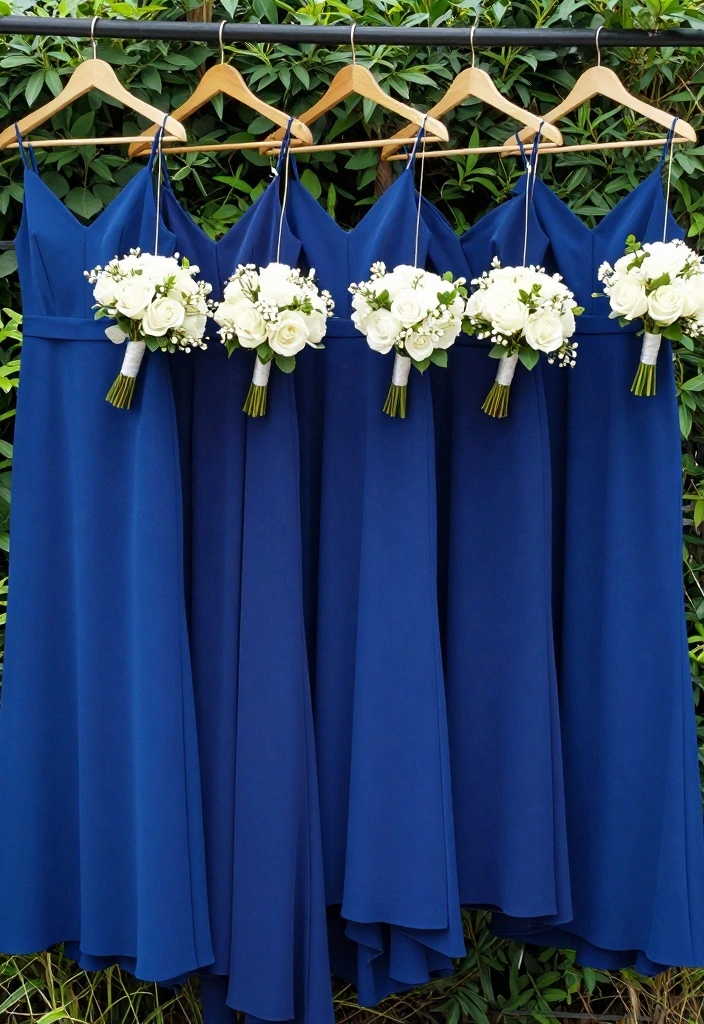 12 Royal Blue Wedding Decoration Ideas for Elegant Color Themes 8. Royal Blue Bridesmaid Dresses 0