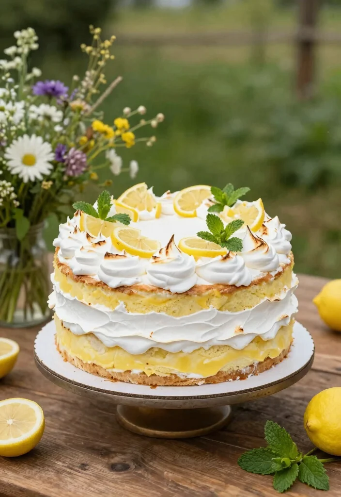 12 Rustic Wedding Cake Ideas Perfect for Country Weddings 2. Lemon Meringue Rustic Delight 0