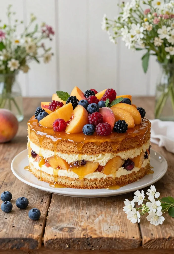 12 Rustic Wedding Cake Ideas Perfect for Country Weddings 9. Honey Cake with Seasonal Fruits 0