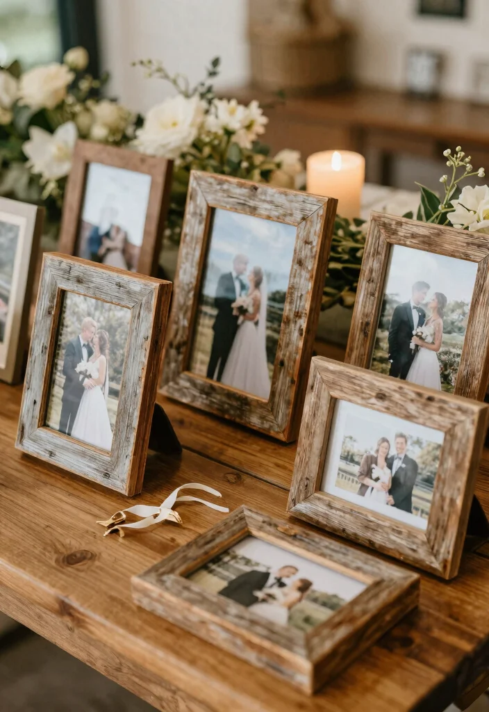 12 Rustic Wedding Favor Ideas for Country and Barn Weddings 10. Rustic Photo Frames 0