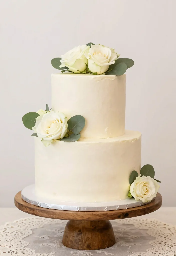 12 Simple Elegant Wedding Cake Ideas for a Timeless Look 1 12 Simple Elegant Wedding Cake Ideas for a Timeless Look 1. Classic White Buttercream 0