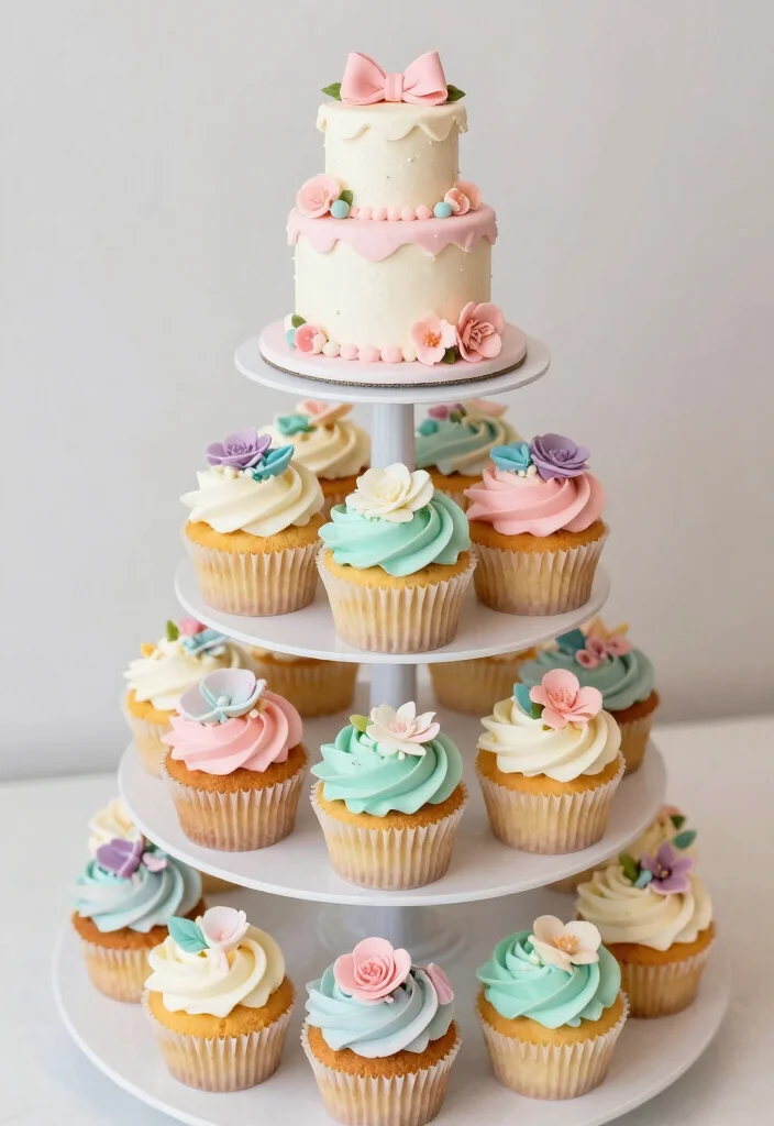 12 Simple Elegant Wedding Cake Ideas for a Timeless Look 51 12 Simple Elegant Wedding Cake Ideas for a Timeless Look 11. Cupcake Tower 0