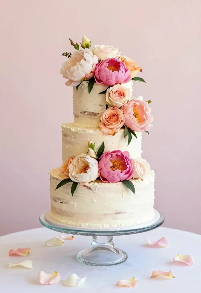 12 Simple Elegant Wedding Cake Ideas for a Timeless Look 37 12 Simple Elegant Wedding Cake Ideas for a Timeless Look 7. Floral Cake 0