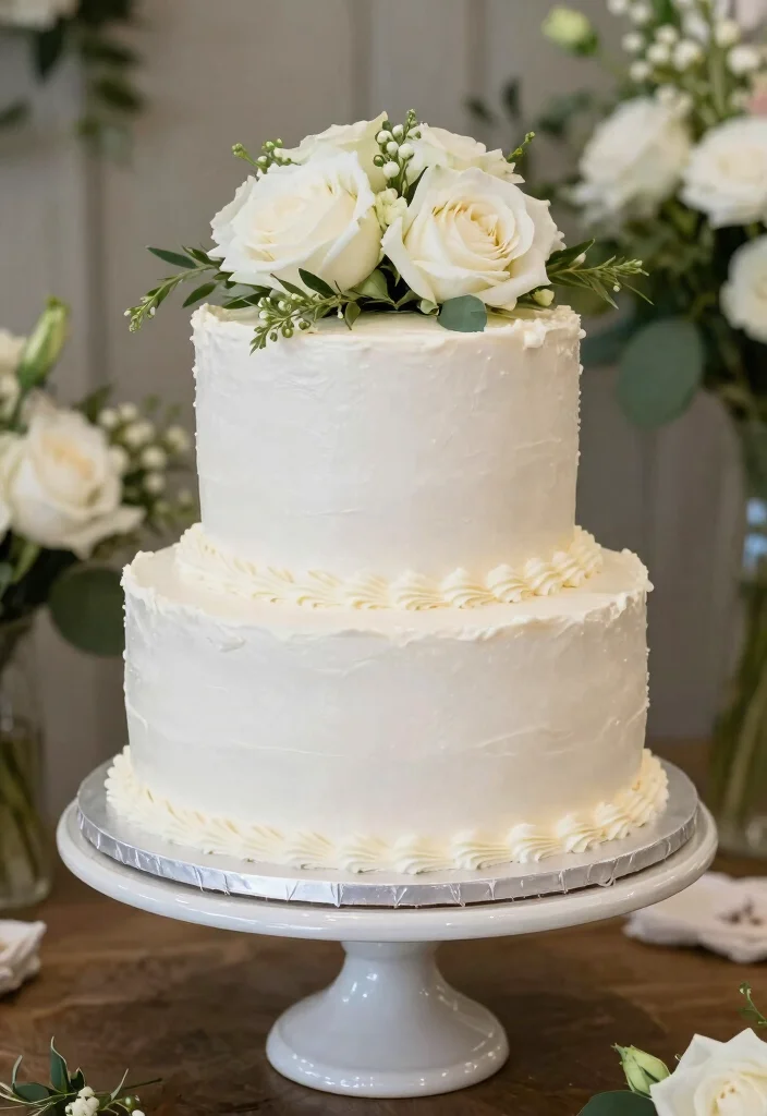 12 Simple Wedding Cake Ideas That Are Timeless and Elegant 1 12 Simple Wedding Cake Ideas That Are Timeless and Elegant 1. Classic White Buttercream 0