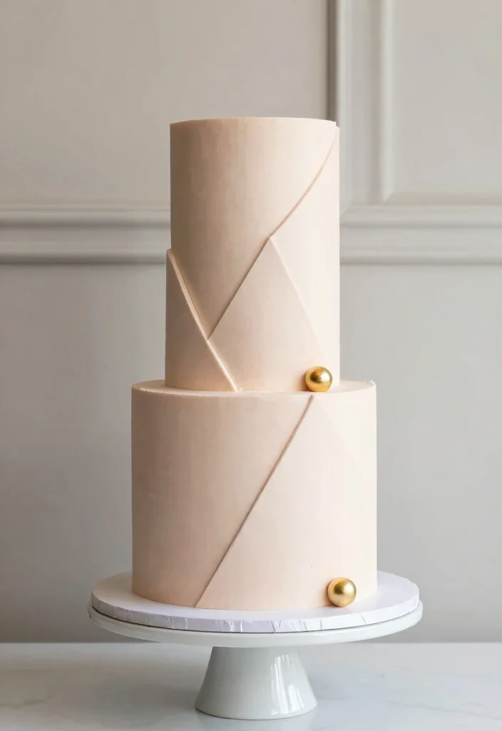 12 Simple Wedding Cake Ideas That Are Timeless and Elegant 3. Minimalist Geometric Cake 0 1