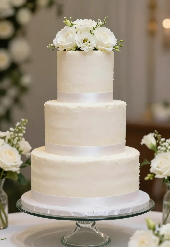 12 Simple Wedding Cake Ideas That Are Timeless and Elegant 37 12 Simple Wedding Cake Ideas That Are Timeless and Elegant 7. Simple Tiered Cake 0