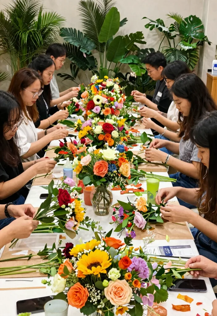 12 Small Engagement Party Ideas for Intimate Celebrations 10. DIY Floral Arrangement Workshop 0