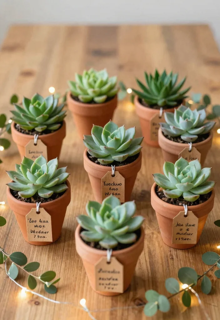 12 Small Wedding Favor Ideas Perfect for Intimate Celebrations 2. Mini Succulent Plants 0