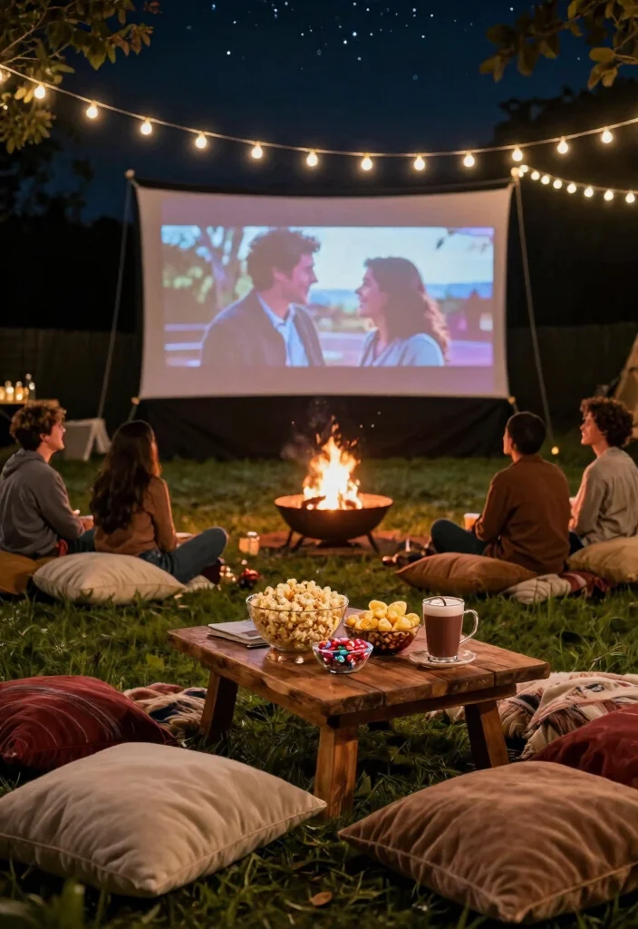 12 Surprise Engagement Party Ideas That Feel Truly Special 2 12 Surprise Engagement Party Ideas That Feel Truly Special 2. Cozy Movie Night Under the Stars 0