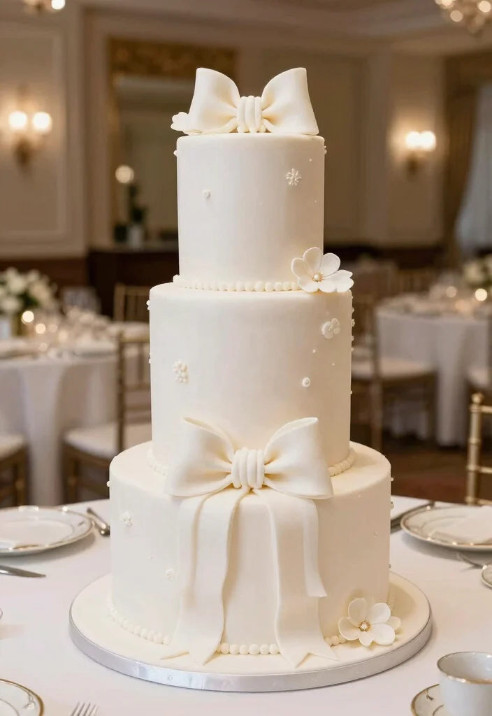 12 Traditional Wedding Cake Ideas with Timeless Appeal 4. Elegant Fondant Perfection 0
