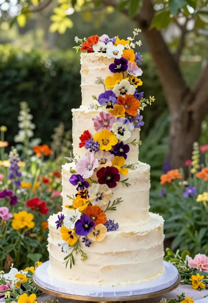 12 Traditional Wedding Cake Ideas with Timeless Appeal 5. Floral Cascade Cake 0