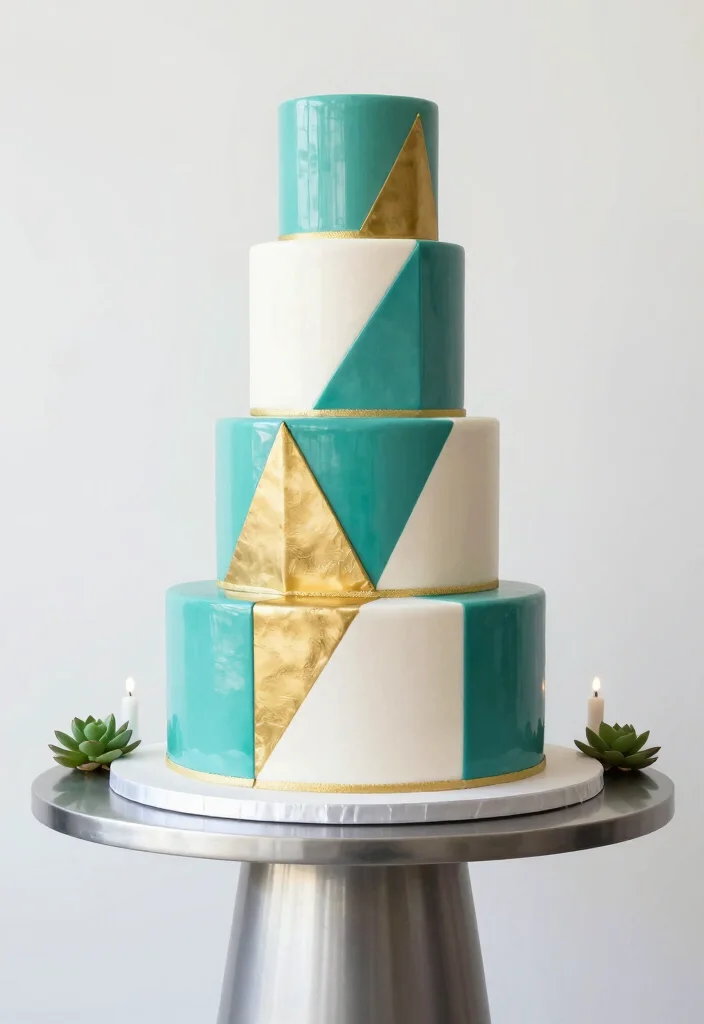 12 Unique Wedding Cake Ideas for Couples Who Want Something Different 2. Geometric Cakes Modern Minimalism 0