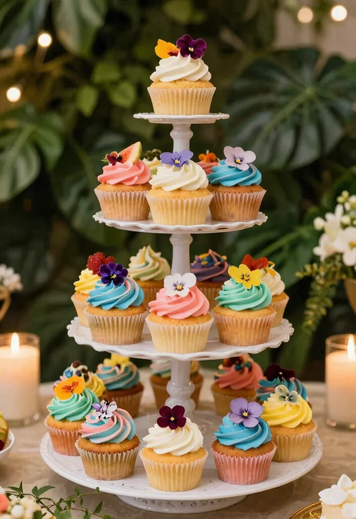 12 Unique Wedding Cake Ideas for Couples Who Want Something Different 3. Cupcake Towers Sweet Individuality 0