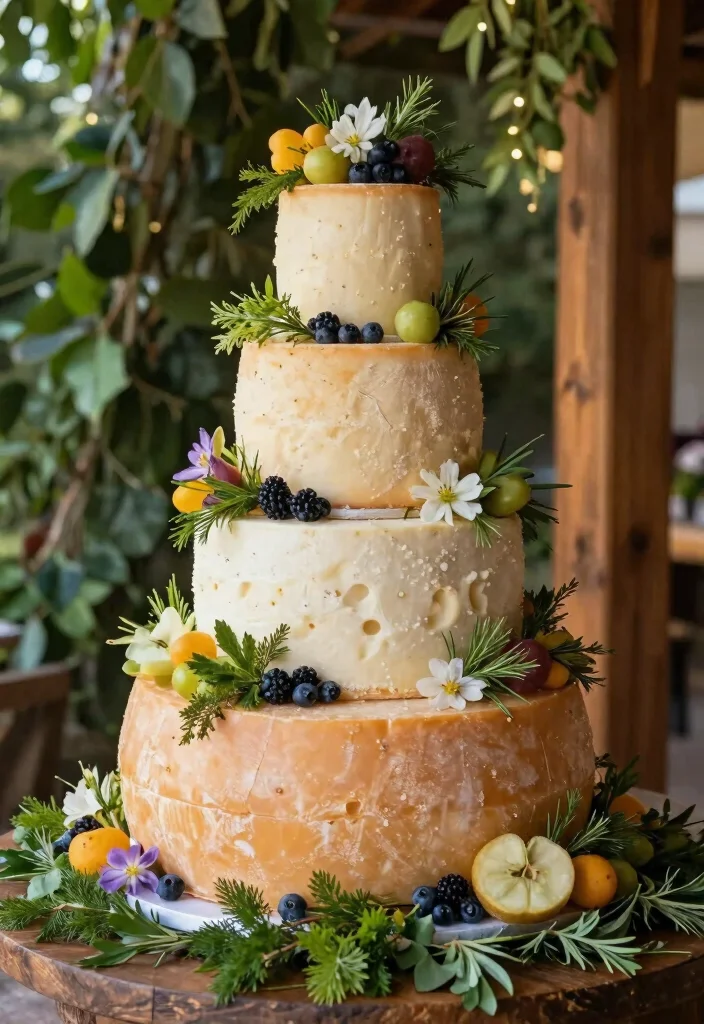 12 Unique Wedding Cake Ideas for Couples Who Want Something Different 9. Tiers of Cheese and Cake The Best of Both Worlds 0