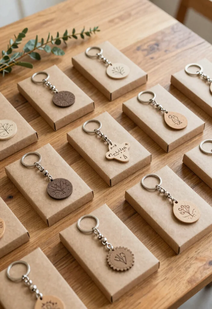 12 Unique Wedding Favor Ideas for Guests That Feel Truly Special 6. Personalized Keychains 0