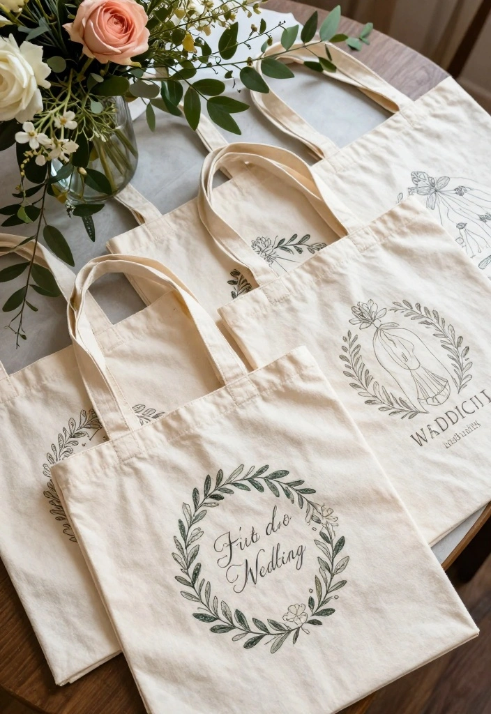 12 Unique Wedding Favor Ideas for Guests That Feel Truly Special 9. Custom Tote Bags 0