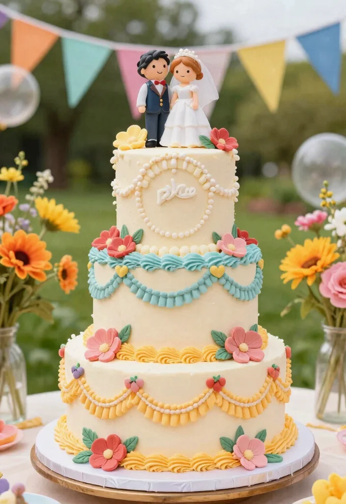 12 Vintage Wedding Cake Ideas with Classic Romantic Details 26 12 Vintage Wedding Cake Ideas with Classic Romantic Details 6. Whimsical Vintage Charm 0