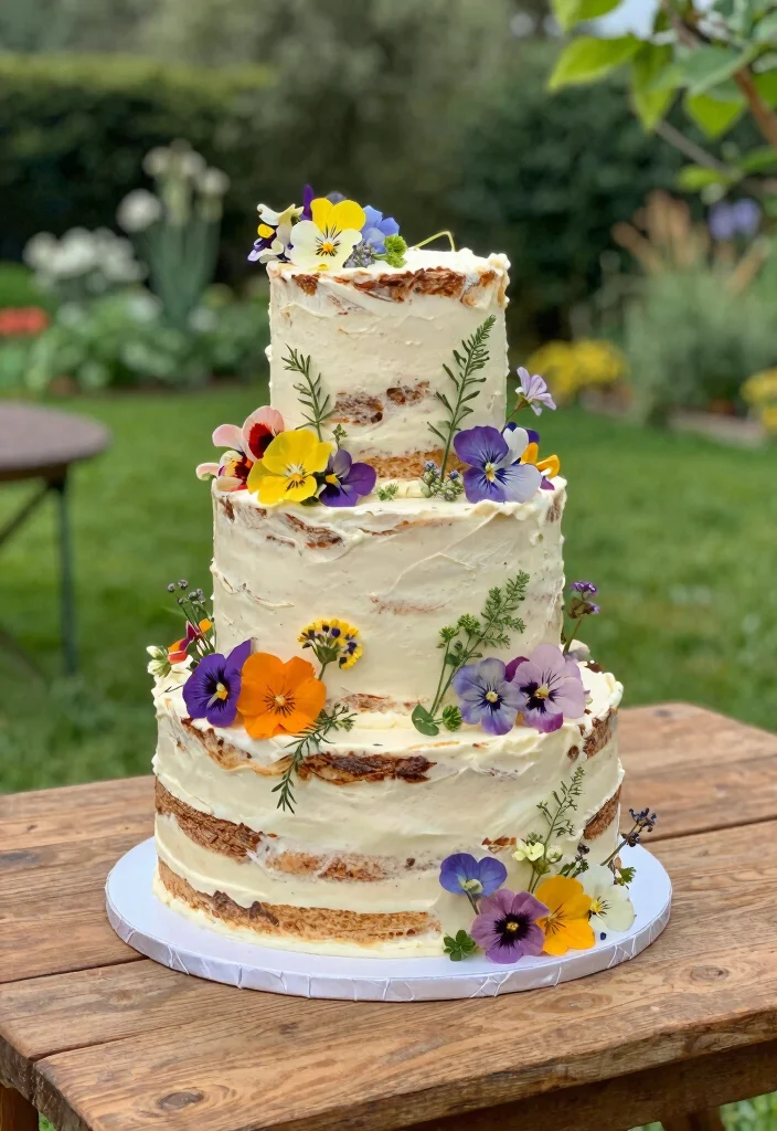 12 Vintage Wedding Cake Ideas with Classic Romantic Details 27 12 Vintage Wedding Cake Ideas with Classic Romantic Details 7. Edible Flowers and Herbs 0