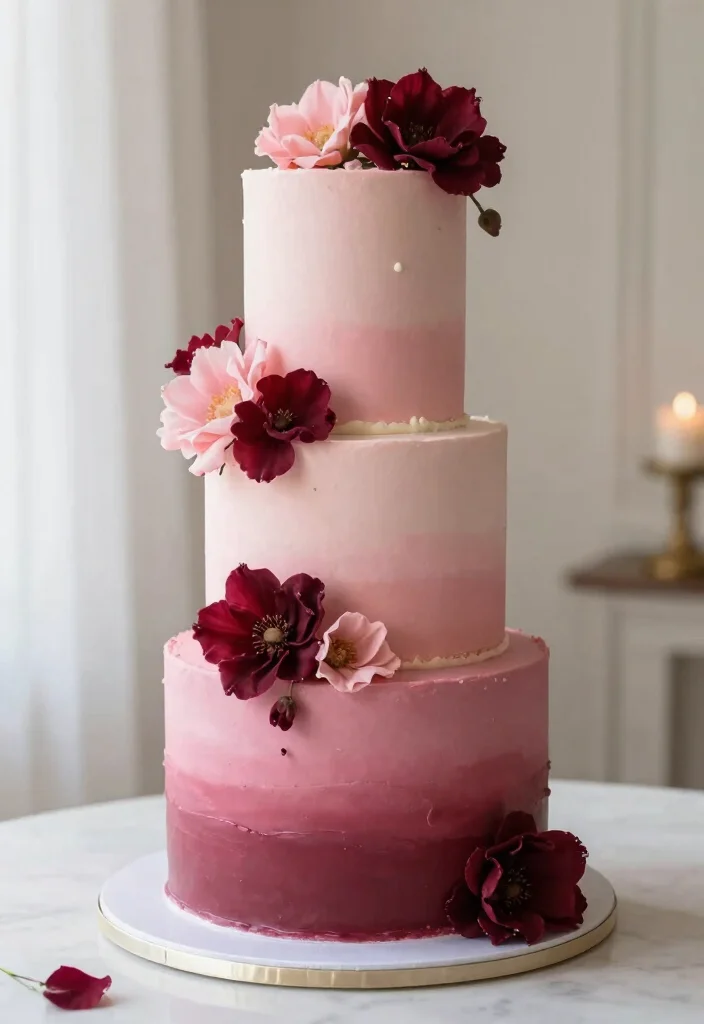 12 Vintage Wedding Cake Ideas with Classic Romantic Details 38 12 Vintage Wedding Cake Ideas with Classic Romantic Details 8. Ombre Vintage Cake 0
