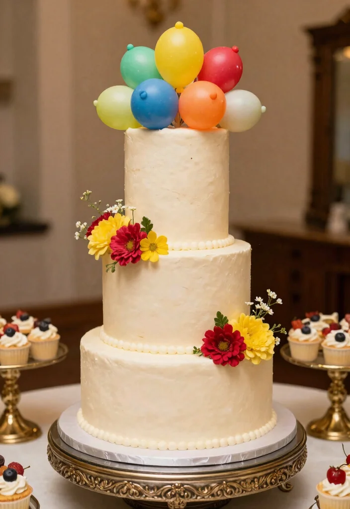 12 Wedding Balloon Decoration Ideas for Fun and Festive Weddings 5. Balloon Decorated Cakes 0