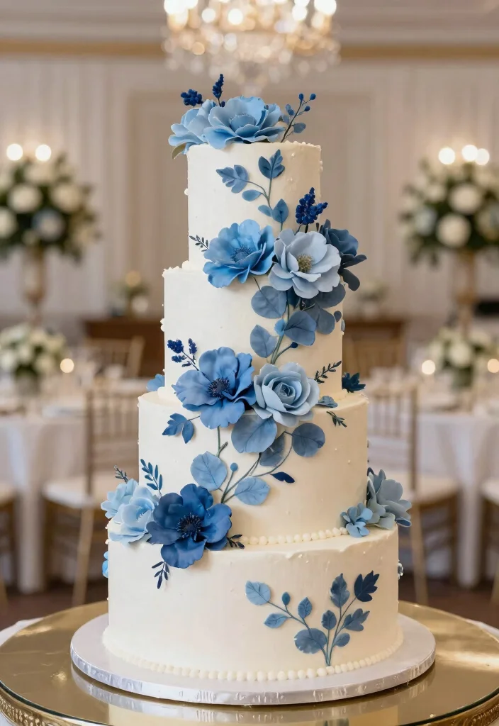 12 Wedding Cake Flower Decoration Ideas with Fresh Florals 62 12 Wedding Cake Flower Decoration Ideas with Fresh Florals 12. Monochromatic Elegance 0