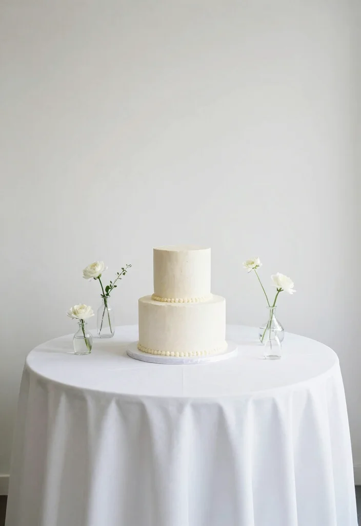 12 Wedding Cake Table Decoration Ideas That Look Well Styled 26 12 Wedding Cake Table Decoration Ideas That Look Well Styled 6. Minimalist Design 0