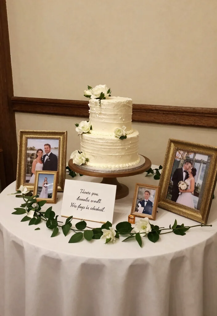 12 Wedding Cake Table Styling Ideas for a Beautiful Display 10. Personal Touches 0