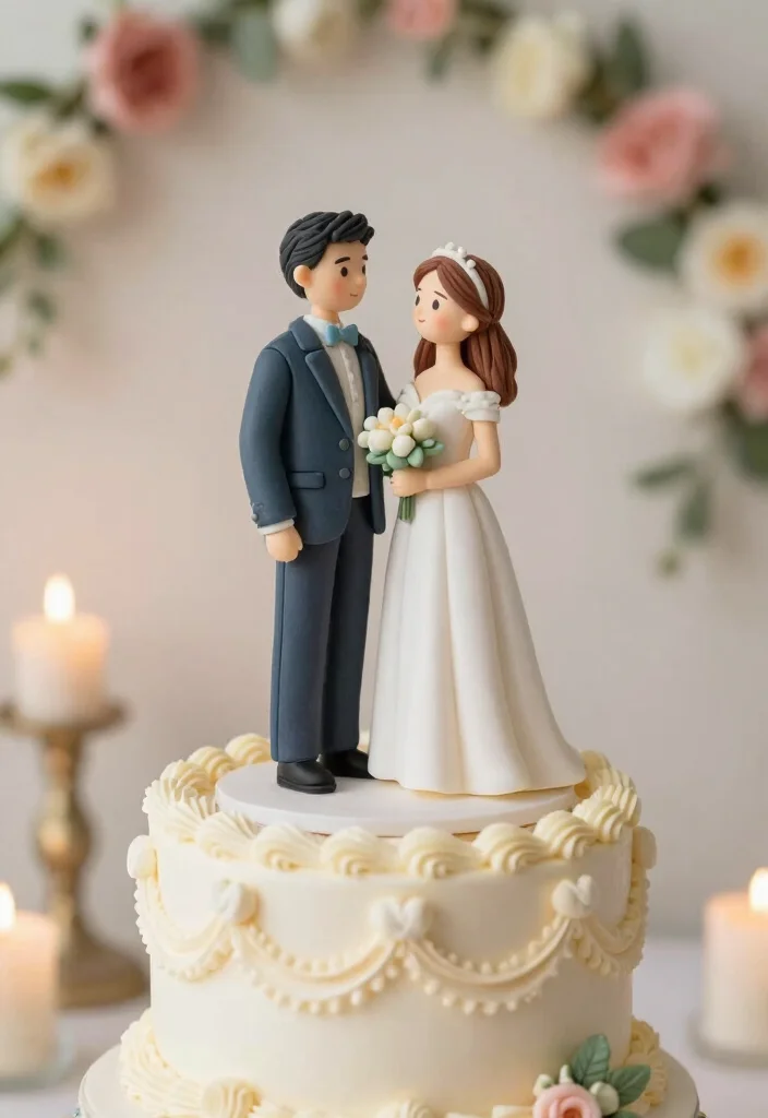 12 Wedding Cake Topper Ideas That Feel Personal and Meaningful 1 12 Wedding Cake Topper Ideas That Feel Personal and Meaningful 1. Custom Figurines 0