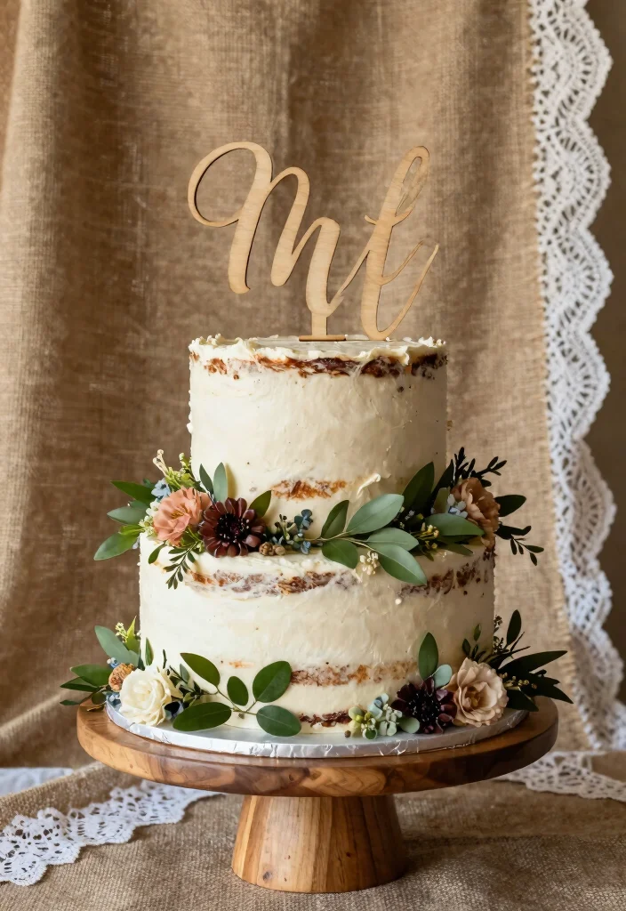 12 Wedding Cake Topper Ideas for Modern and Classic Couples 1. Custom Wooden Initials 0