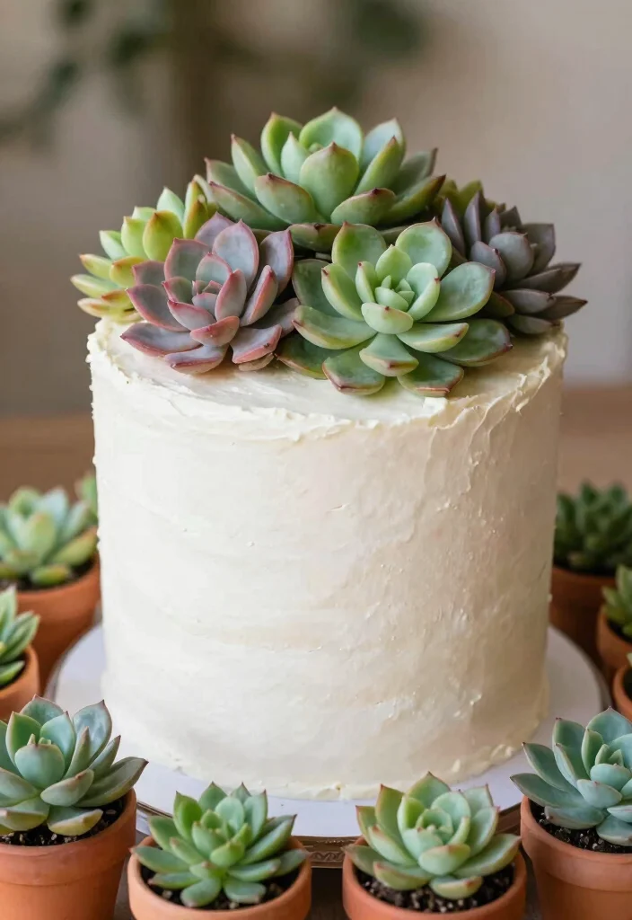 12 Wedding Cake Topper Ideas for Modern and Classic Couples 10. Nature Inspired Succulents 0