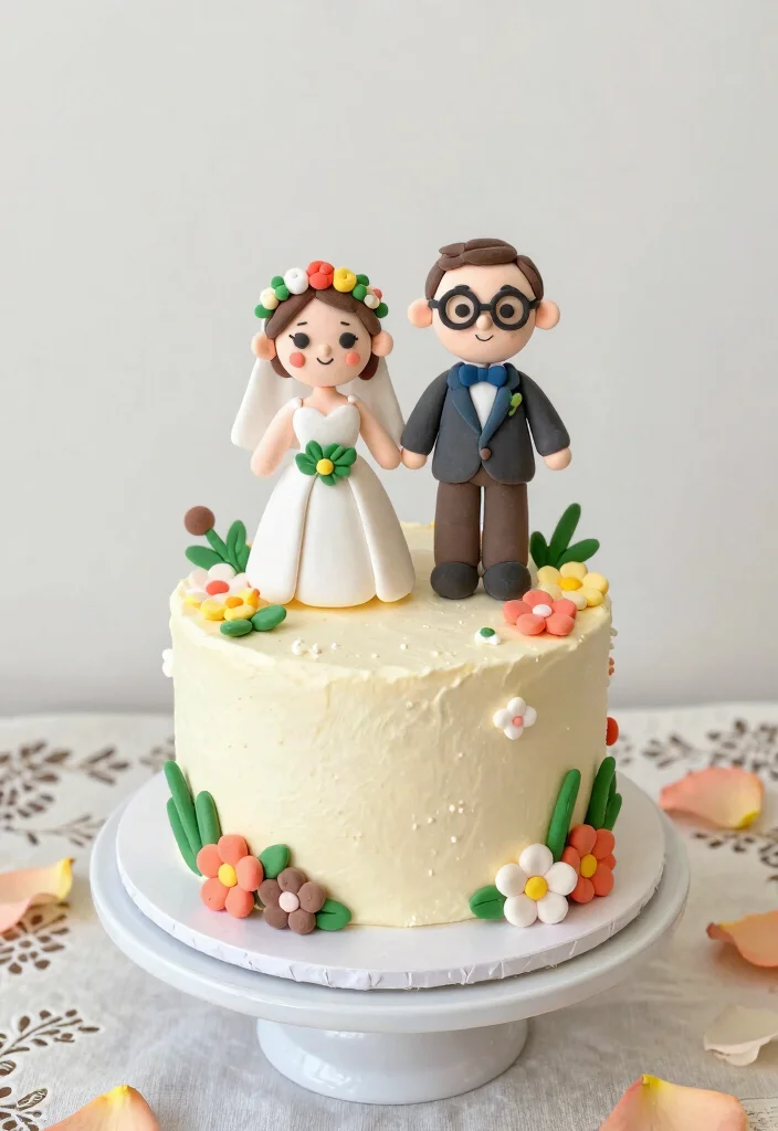 12 Wedding Cake Topper Ideas for Modern and Classic Couples 4. Eco Friendly Clay Creatures 0