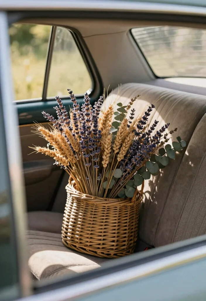 12 Wedding Car Decoration Ideas That Feel Tasteful and Romantic 3. Eco Friendly Floral Arrangements 0