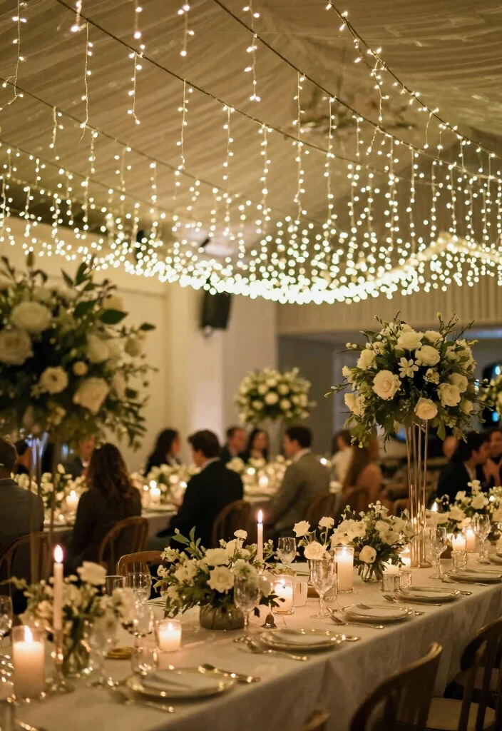 12 Wedding Ceiling Decoration Ideas That Add Visual Impact 8. Twinkling Fairy Lights 0