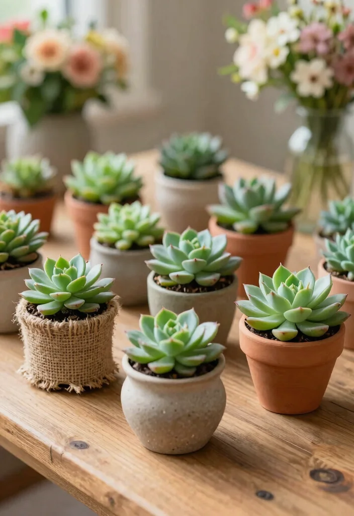 12 Wedding Shower Favor Ideas Guests Will Love Taking Home 3. Potted Succulents Living Mementos 0