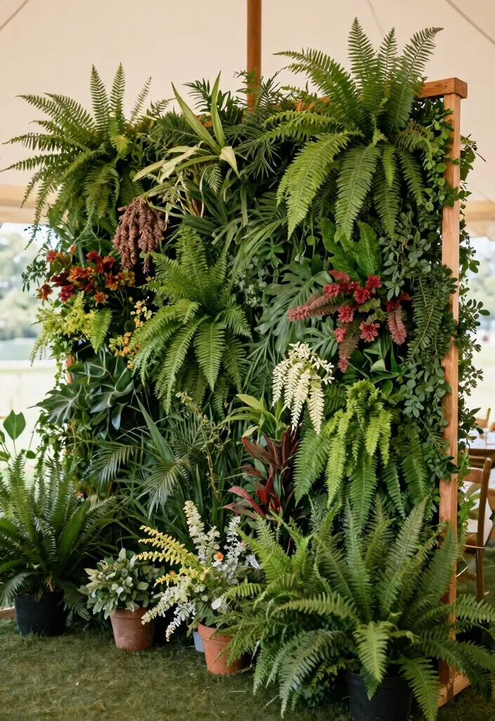 12 Wedding Tent Decoration Ideas for Outdoor Celebrations 2. Living Greenery Backdrops 0