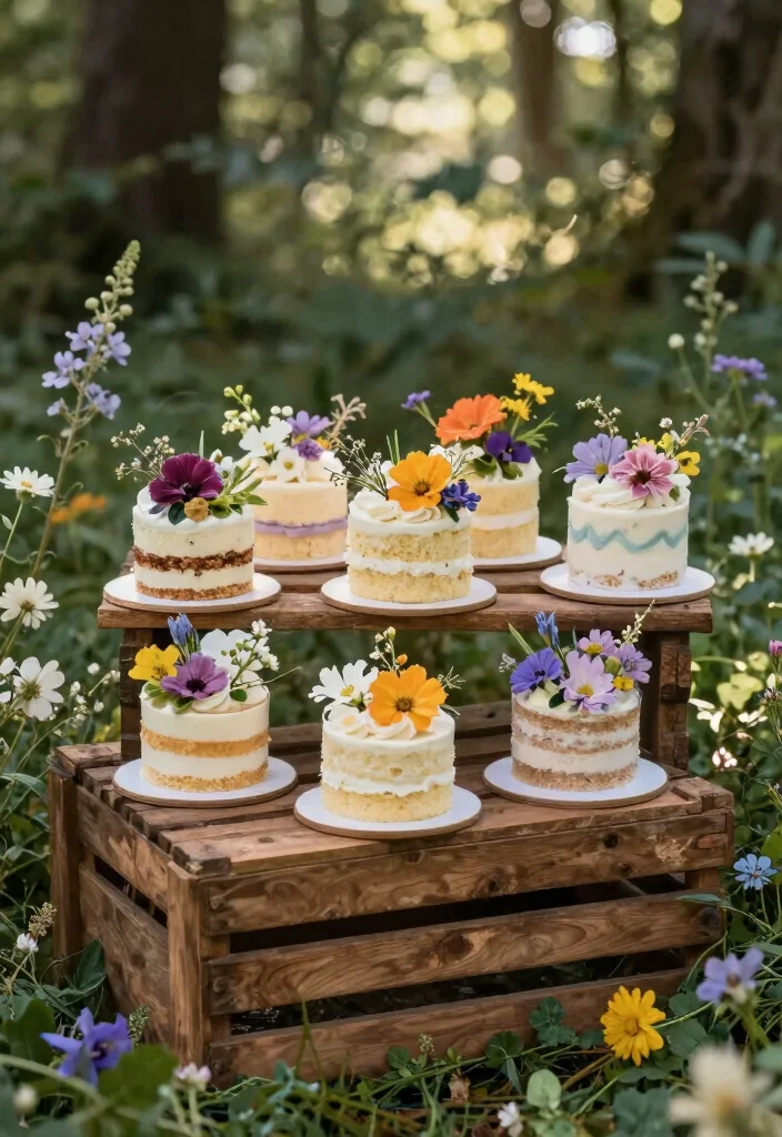 12 Wildflower Wedding Cake Ideas for Outdoor Weddings 51 12 Wildflower Wedding Cake Ideas for Outdoor Weddings 11. Cake Bundles with Wildflower Accents 0