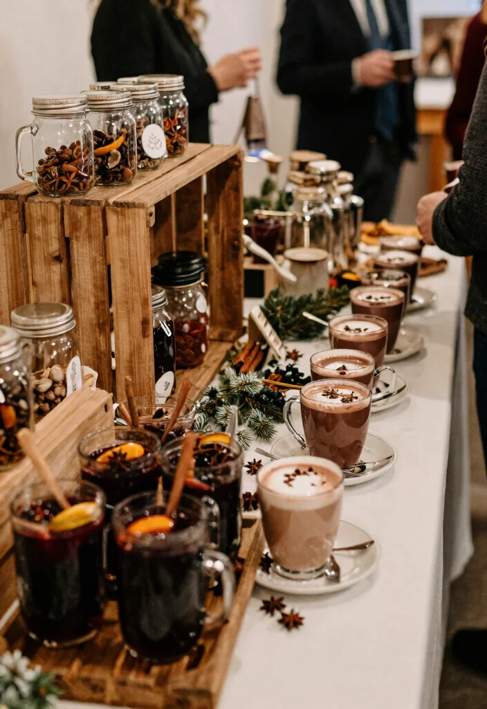 12 Winter Wedding Decoration Ideas for Cozy Seasonal Weddings 50 12 Winter Wedding Decoration Ideas for Cozy Seasonal Weddings 10. Hot Beverage Stations 0