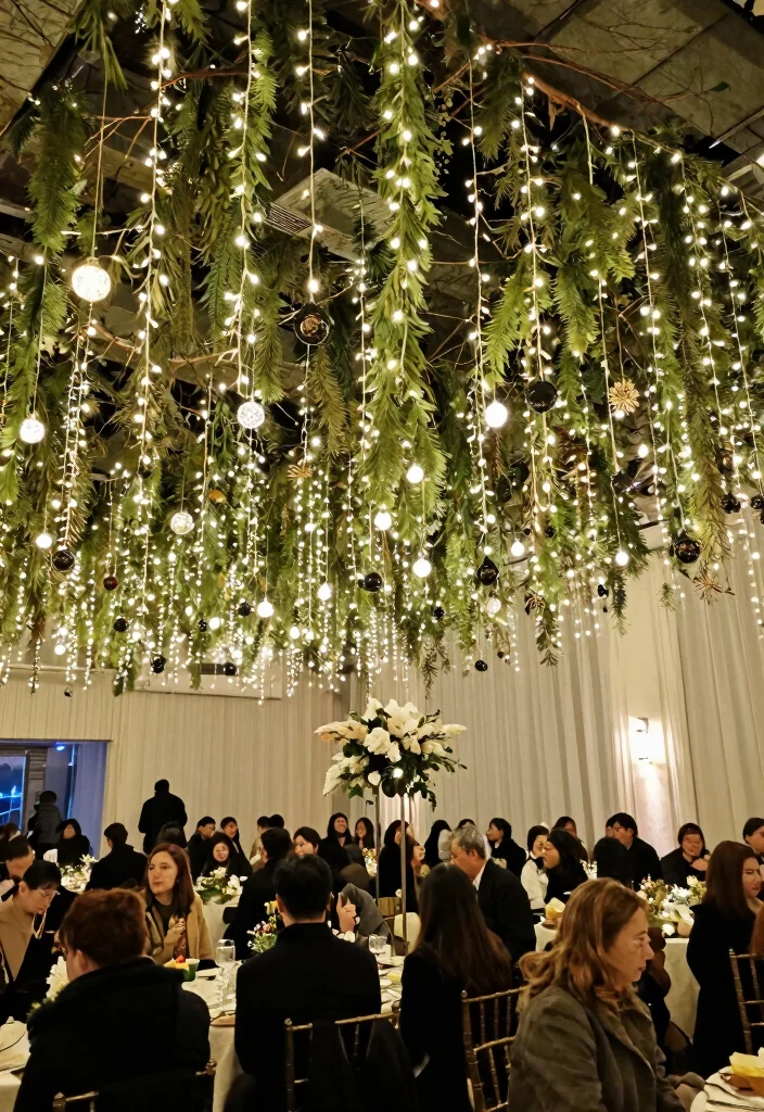 12 Winter Wedding Decoration Ideas for Cozy Seasonal Weddings 15 12 Winter Wedding Decoration Ideas for Cozy Seasonal Weddings 5. Stunning Hanging Decor 0