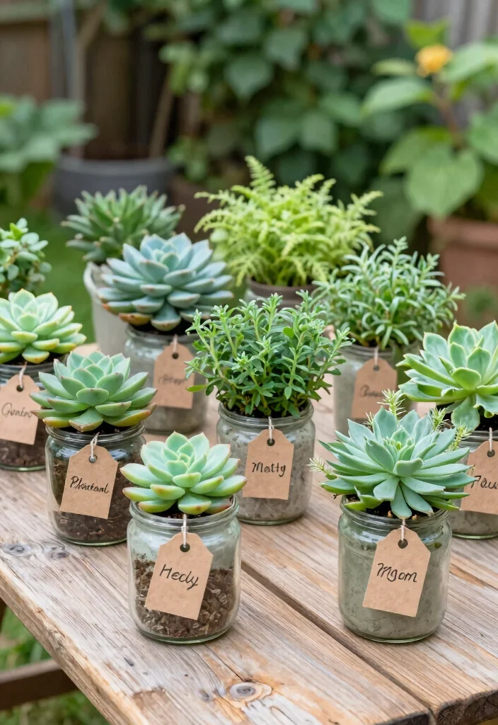 14 Affordable Backyard Engagement Party Decoration Ideas 60 14 Affordable Backyard Engagement Party Decoration Ideas 10. Potted Plants as Favors 0
